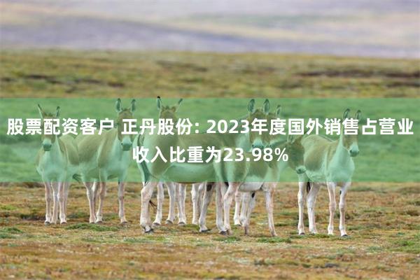 股票配资客户 正丹股份: 2023年度国外销售占营业收入比重为23.98%