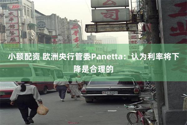 小额配资 欧洲央行管委Panetta：认为利率将下降是合理的