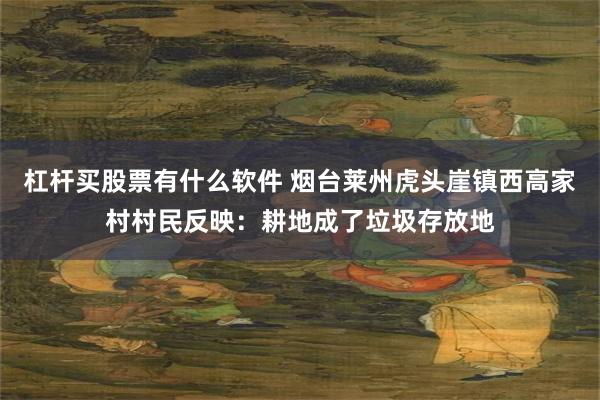 杠杆买股票有什么软件 烟台莱州虎头崖镇西高家村村民反映：耕地成了垃圾存放地