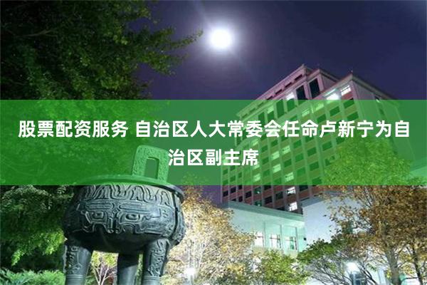 股票配资服务 自治区人大常委会任命卢新宁为自治区副主席