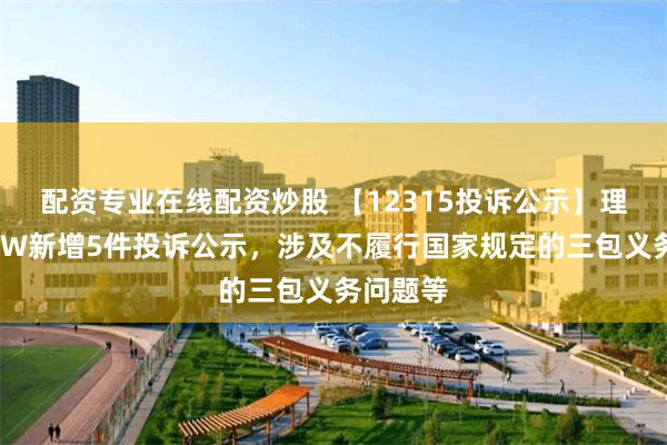 配资专业在线配资炒股 【12315投诉公示】理想汽车-W新增5件投诉公示，涉及不履行国家规定的三包义务问题等