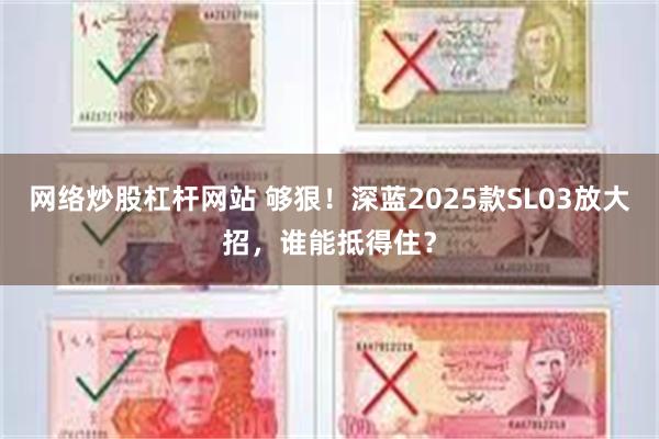 网络炒股杠杆网站 够狠！深蓝2025款SL03放大招，谁能抵得住？