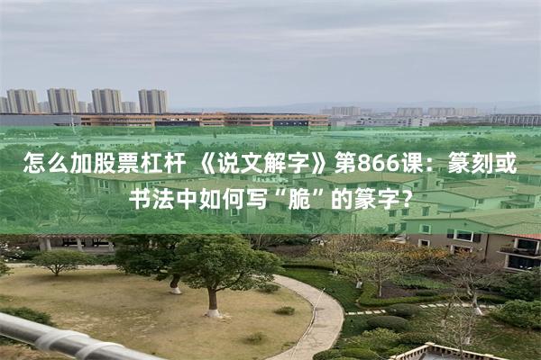 怎么加股票杠杆 《说文解字》第866课：篆刻或书法中如何写“脆”的篆字？