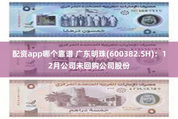 配资app哪个靠谱 广东明珠(600382.SH)：12月公司未回购公司股份