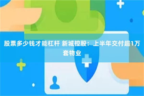 股票多少钱才能杠杆 新城控股：上半年交付超1万套物业
