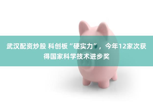 武汉配资炒股 科创板“硬实力”，今年12家次获得国家科学技术进步奖