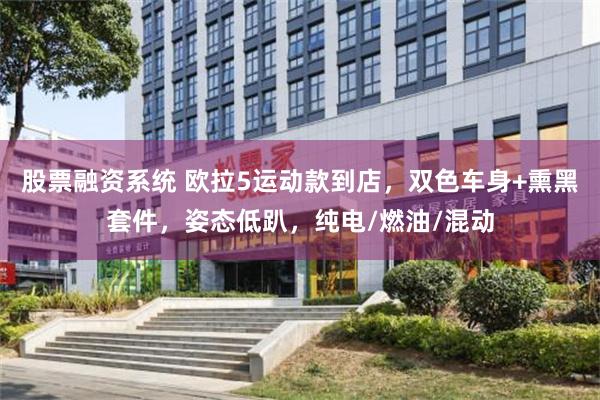 股票融资系统 欧拉5运动款到店，双色车身+熏黑套件，姿态低趴，纯电/燃油/混动