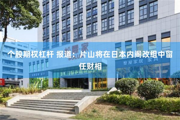 个股期权杠杆 报道：片山将在日本内阁改组中留任财相