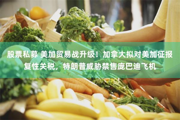 股票私募 美加贸易战升级！加拿大拟对美加征报复性关税，特朗普威胁禁售庞巴迪飞机